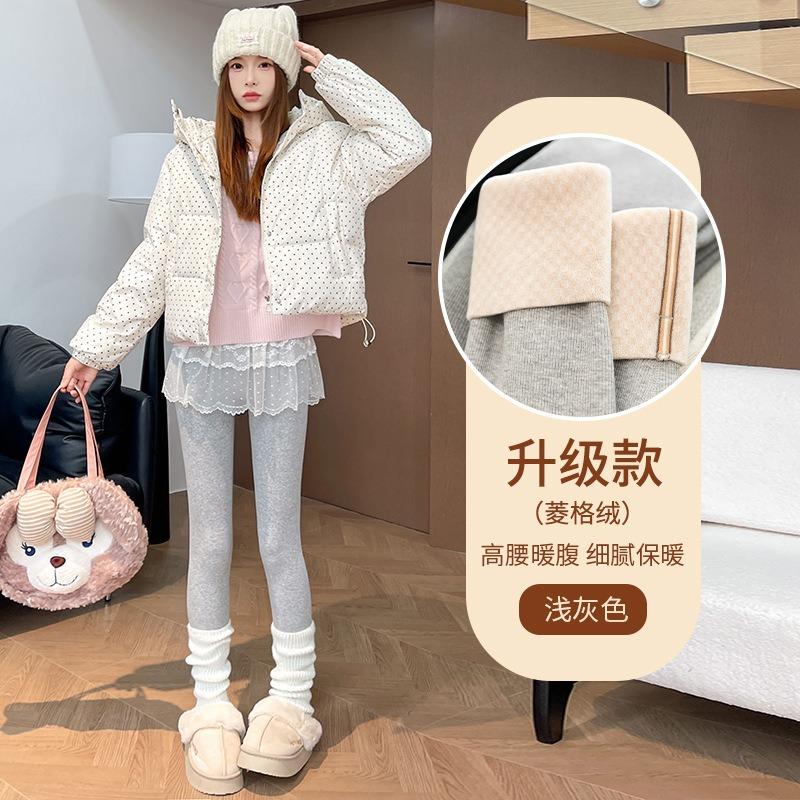 

Ромбовидные флисовые леггинсы для женской верхней одежды, зимние флисовые утолщенные в рубчик, тонкие бесшовные термохлопковые брюки с высокой талией XXL plus size (suitable for 155~ 90kg)