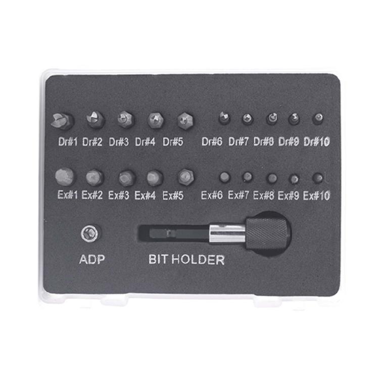 22Pcs Damaged Screw Extractor Kit Disassemble Screws Bolt Stud Slip Teeth