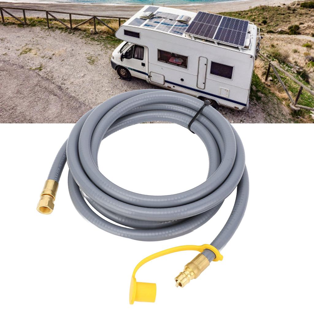 Mangueira de gás para churrasqueira a gás 12 pés 1/2 polegada de borracha RV extensão de mangueira de gás com conector rápido para viagem
