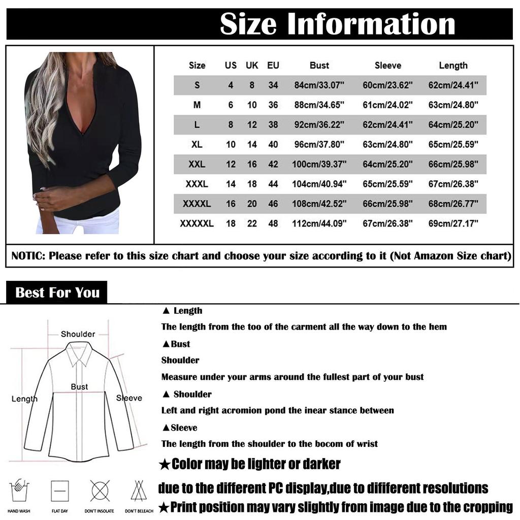 Casual Women's Color Sexy Long-sleeved Pullover Zipper T-shirt Top
