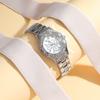 Women Fashion Square Roman Dial Full of Crystals Steel Belt Quartz Watch