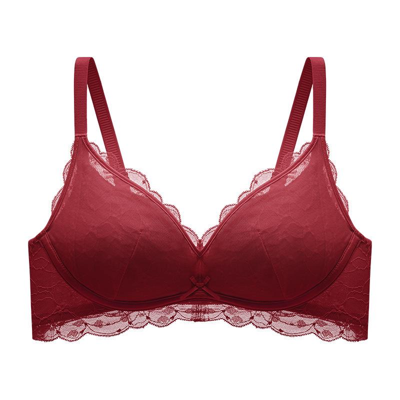 Romantischer Push-Up-BH aus französischer Spitze: Bequemes, Anti-Hänge-, Drahtloses Design für Teenager