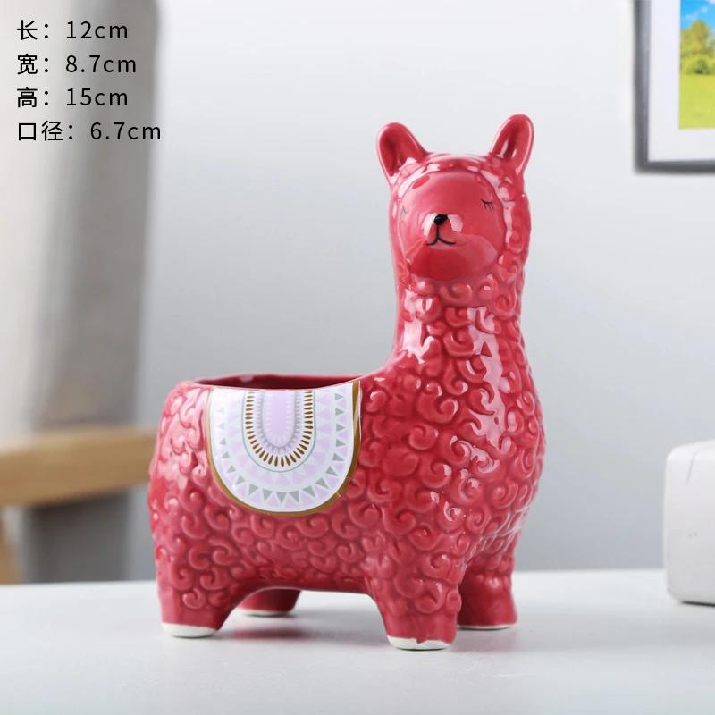 

Керамические цветочные горшки в форме овцы, мини-горшок для растений в виде свиньи, микроваза, бонсай, суккулентный горшок, декор, поделки, керамическая посуда в горшках