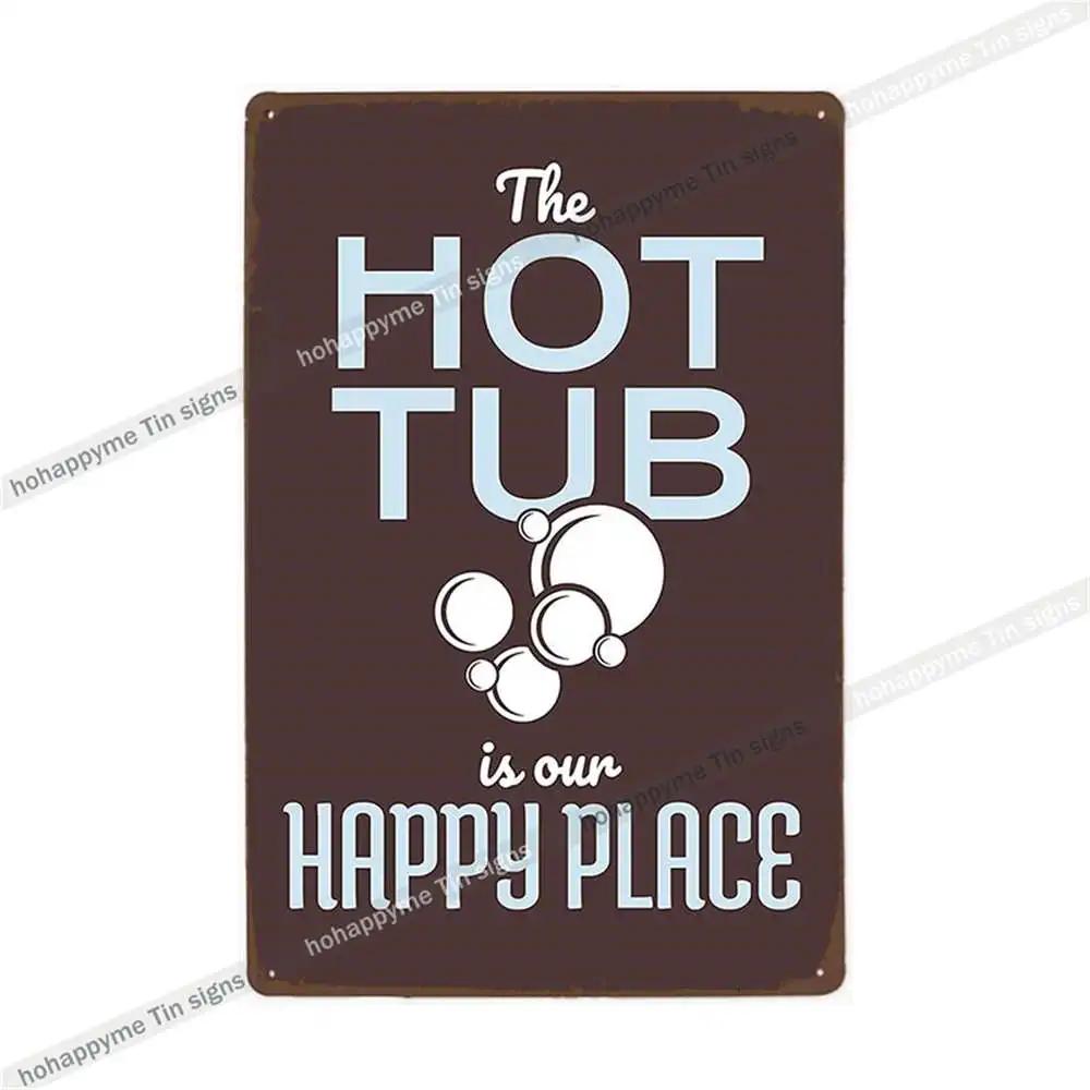 Funny Hot Tub Welcome Metal Sign (20x30cm) | Vintage | Beach/Bathroom/Bar Decor