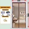 Heavy Duty Magnetic Screen Door Mesh Curtain Mosquito Net Bug Hands Free Partition Mute Striped Door Curtain Bedroom Ventilation