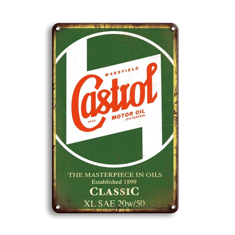 Vintage Decor Shabby Chic Metal Tin Signs Gulf Esso Agip Man Cave Wall Decoraion Motor Oil Garage Wall Stickers Gas Decor Pla