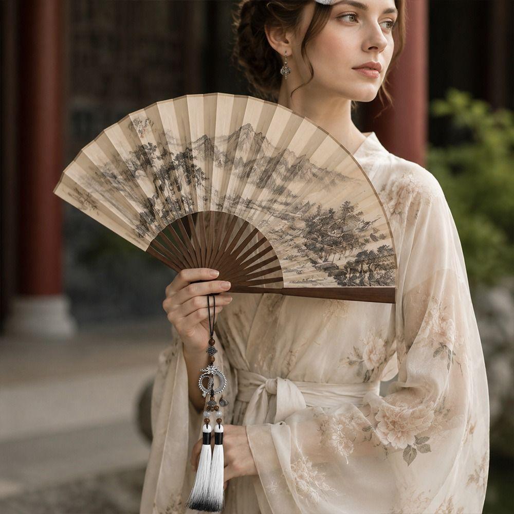 Drop Style Ancient Fan Pendant DIY Tassel Ornament Flute Pendant Portable Chinese Style Pendant
