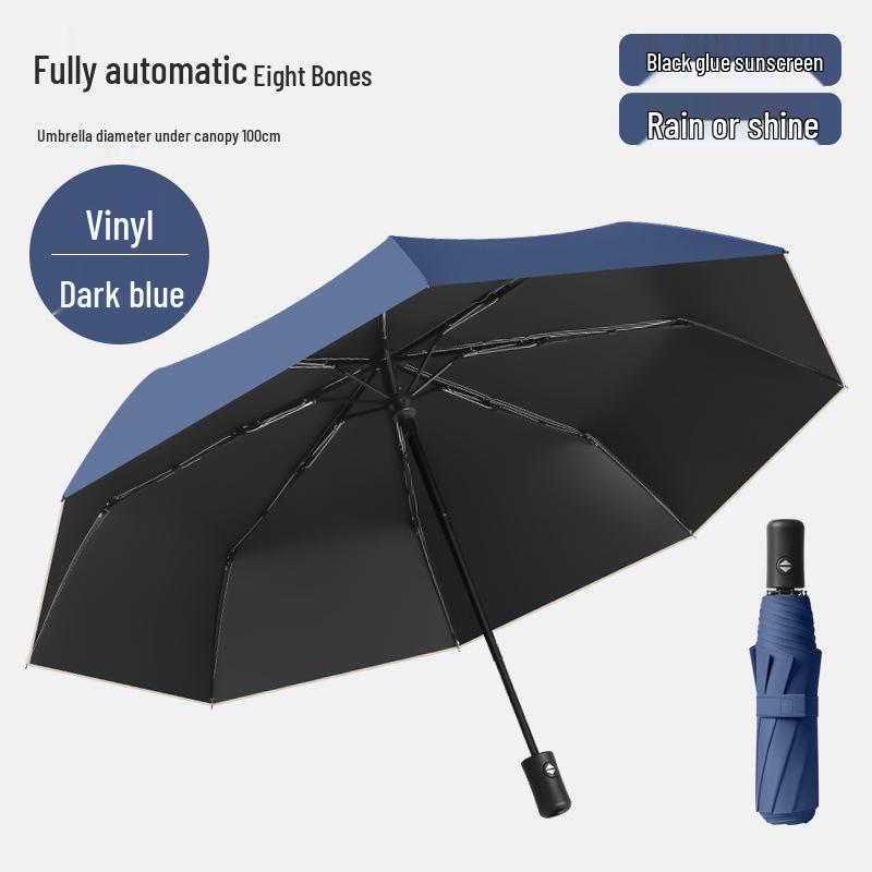 24-Bone Automatic Folding Umbrella: Stylish, Dual-Use Parasol with Sunscreen Protection for Men and Women