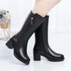 Buty zimowe damskie czarne buty botki duże rozmiary zimowe oryginalne skórzane damskie śniegowce grube ciepłe wełniane buty