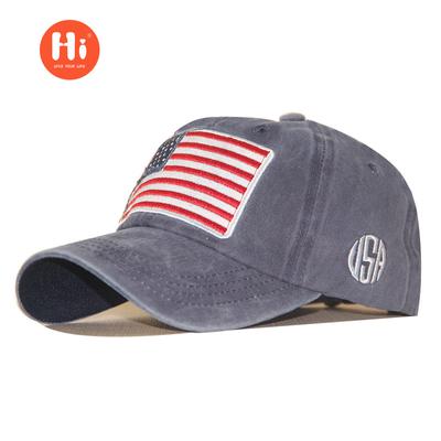 Hat Washed Old Alphabet Baseball Cap Classic American Flag Cotton Cap