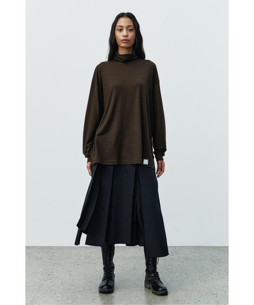 RECODE Unbalanced Pleats Skirt Rqkaa25593Bkx