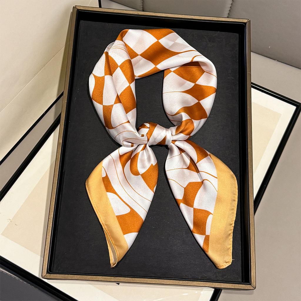 Spring and summer new geometric irregular thin printed silk scarf women's high-end temperament fashionable versatile square scarf