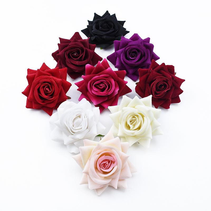 DIY Velvet Rose Corsage Accessories - Silk Flower Heads for Photography and Weddings