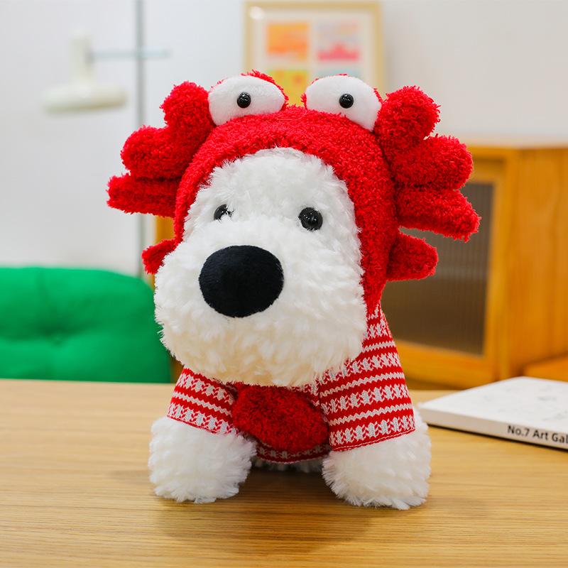Popular West Highland Puppy Pendant Plush Doll Cute Dressed Dog Keychain Charm Scribbled Dog Doll