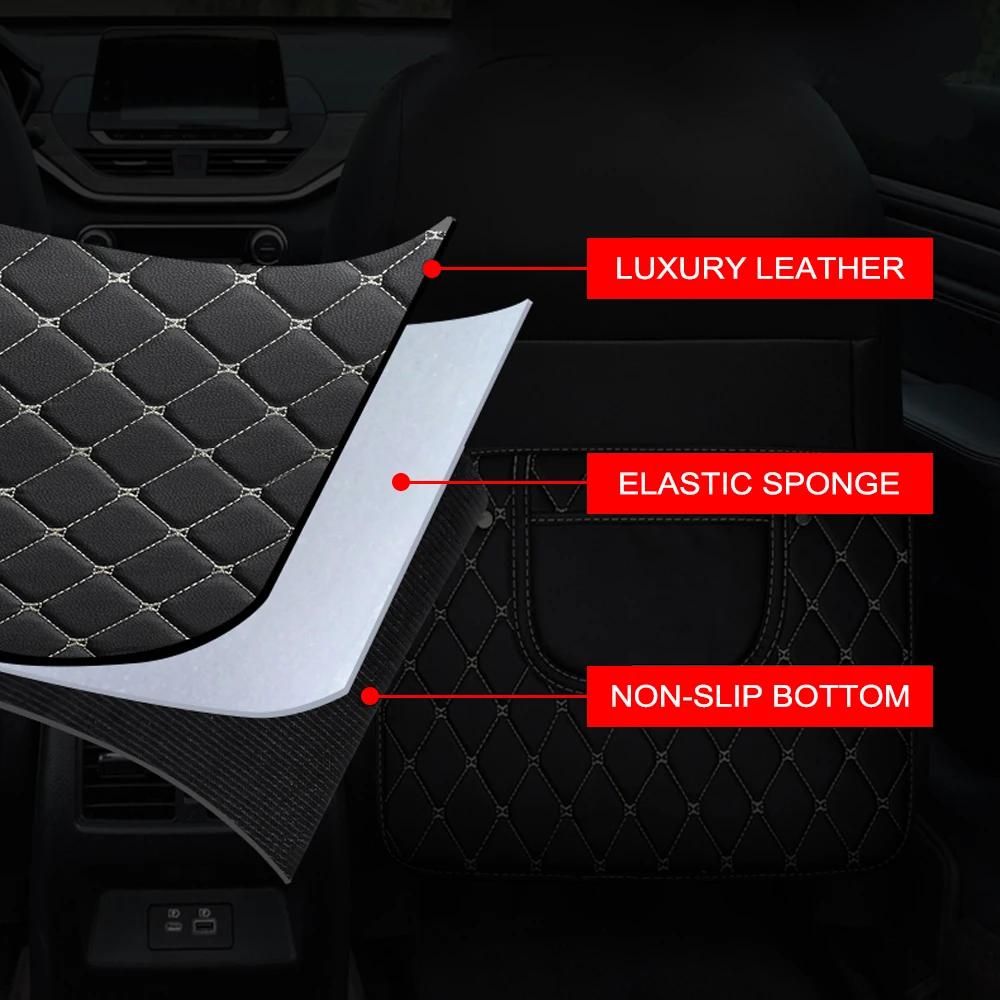 PU Leather Car Seat Back Pad With Storage Bag Anti-kick Mat For Opel Vauxhall Astra J K Crossland X Grandland Insignia B Zafira wb3