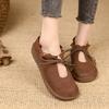 Spring Summer Female Soft Original Flats Shoes Women Lace Up Genuine Leather Comfort Luxury Elegant Shoes for Ladies Zapatos