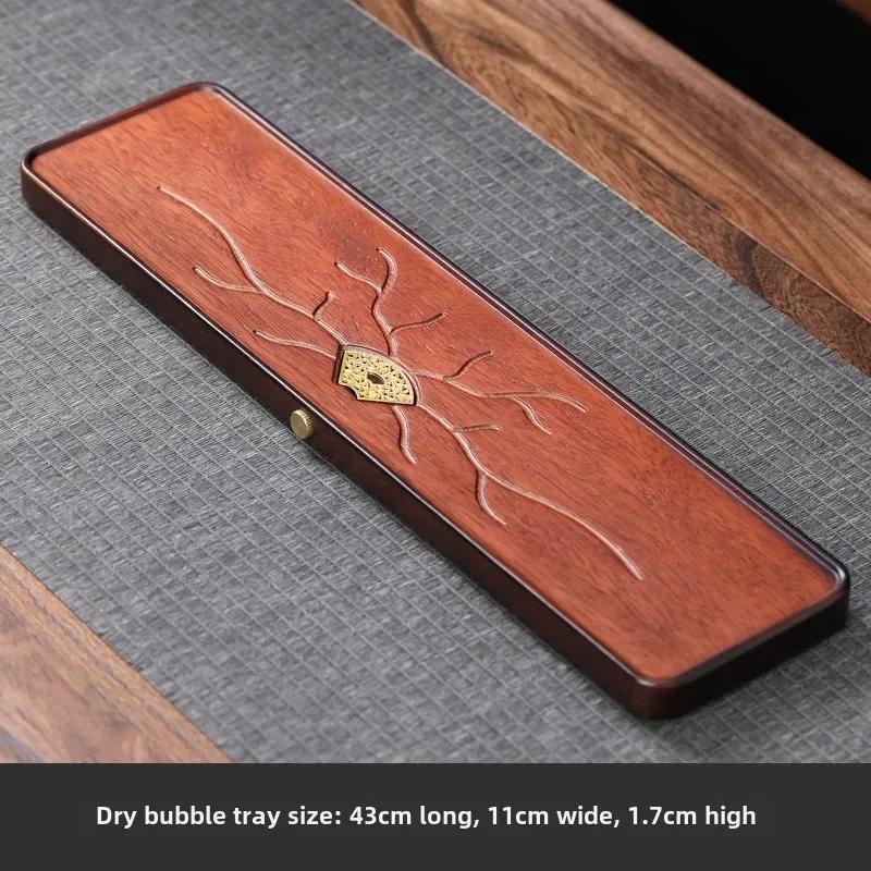 Chinese Pear Wood Dry Foam Tray For Home Use Small Rectangular Solid Tea Tray Small Store Water Tea Table Pot Holder Kung Fu Set