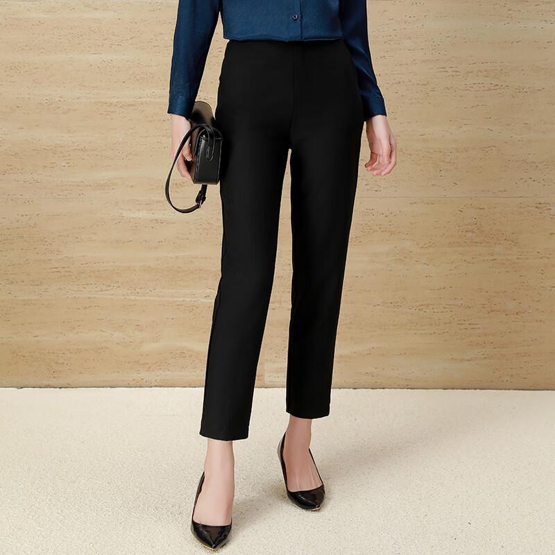 Trojman Women's Black Cropped Suit Pants