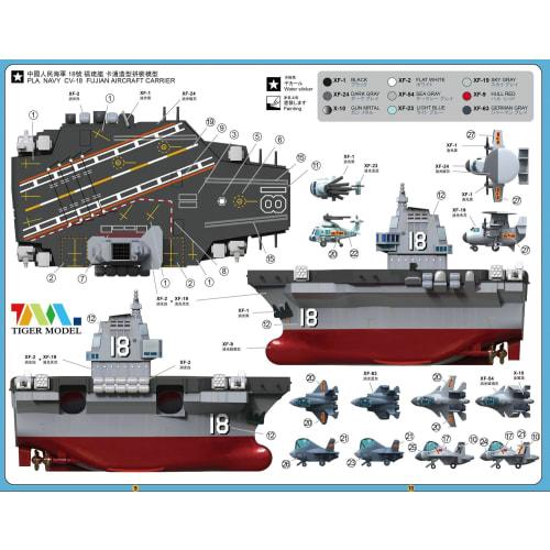 Tiger Model (TIGER MODEL) Non-Scale Cute Ship Series China People's Liberation Army Navy Aircraft Carrier Type 003 Fujian CV-18 Plastic Model TML618