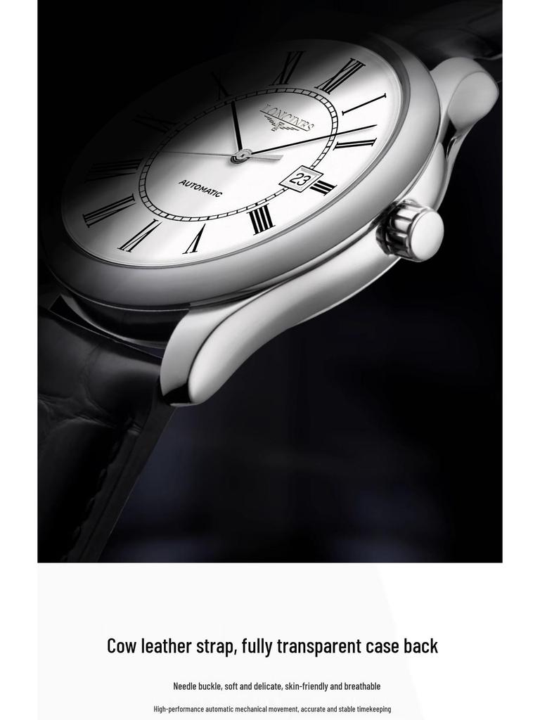 Ceas Automat Non-Mecanic Qinlang pentru Bărbați cu Cifre Romane Clasice