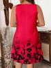Elegantes ärmelloses Midi-Kleid mit floralem Print für Damen (Europäisch & Amerikanisch), Übergrößen erhältlich