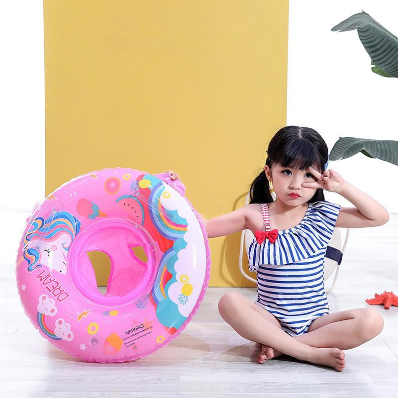 Childrens Cartoon Unicorn With Pants Pocket Inflatable Swimming Ring Water Toy