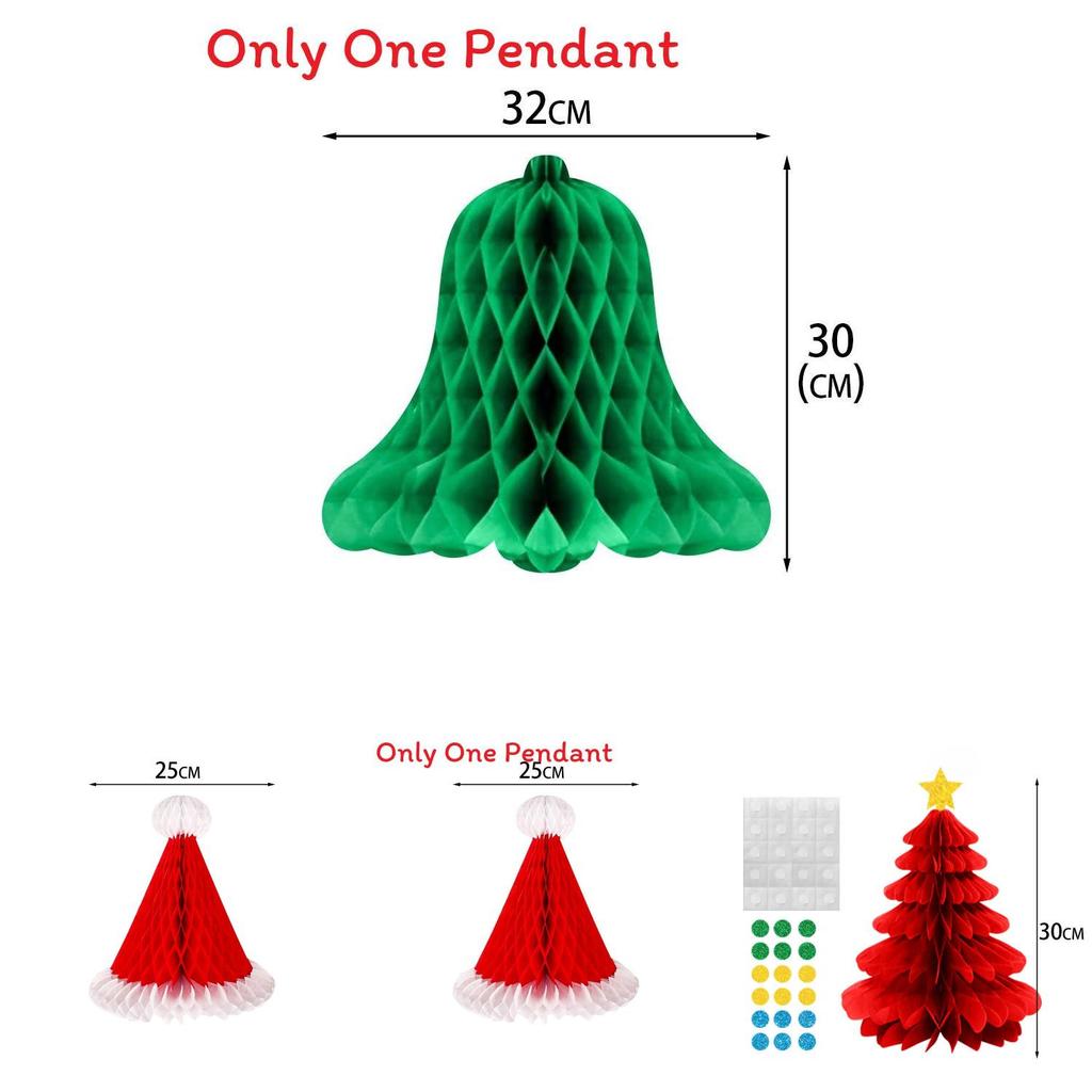 Christmas Party Decor 3d Honeycomb Hanging Decorations For Winter Holiday Celebrations