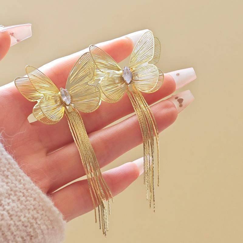 Butterfly Earrings Are Fashionable, Cold, Wind Drop Earrings, Temperament, Light Luxury, High-End Earrings