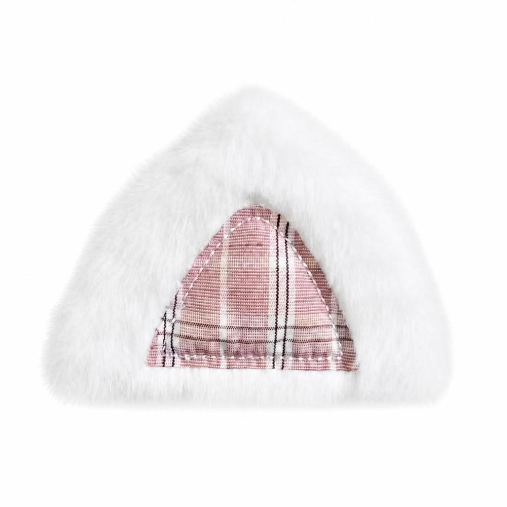 2PCS Fluffy Plush Cat Ears Soft Plush DIY Ear Appliques  for Hat Headband Garment Decoration