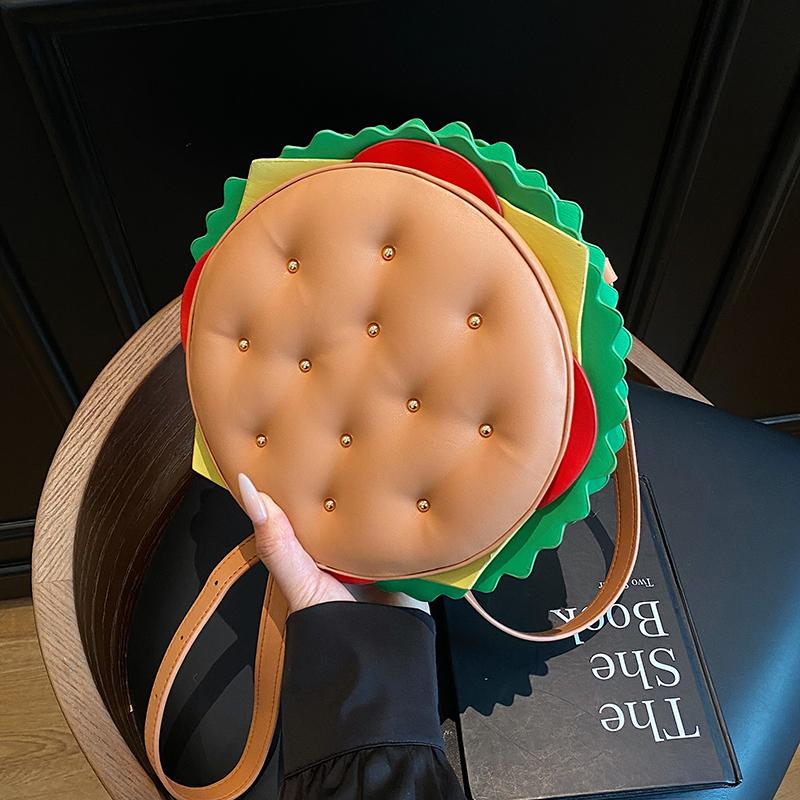 Autumn and winter creative new hamburger backpack women's bag outdoor fashion large capacity commuter bag