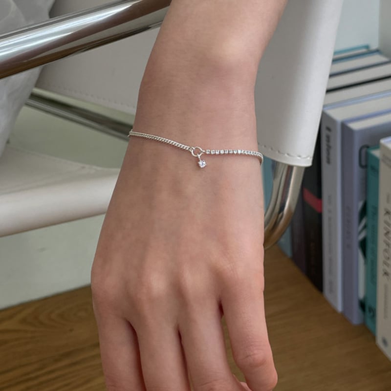 Melliv Silver Cubic Mix Chain Bracelet_mvb10