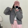 Hooded Short Knitted Cardigan Top Women's Autumn and Winter New Sweater Jacket Women's Loose Lazy Style