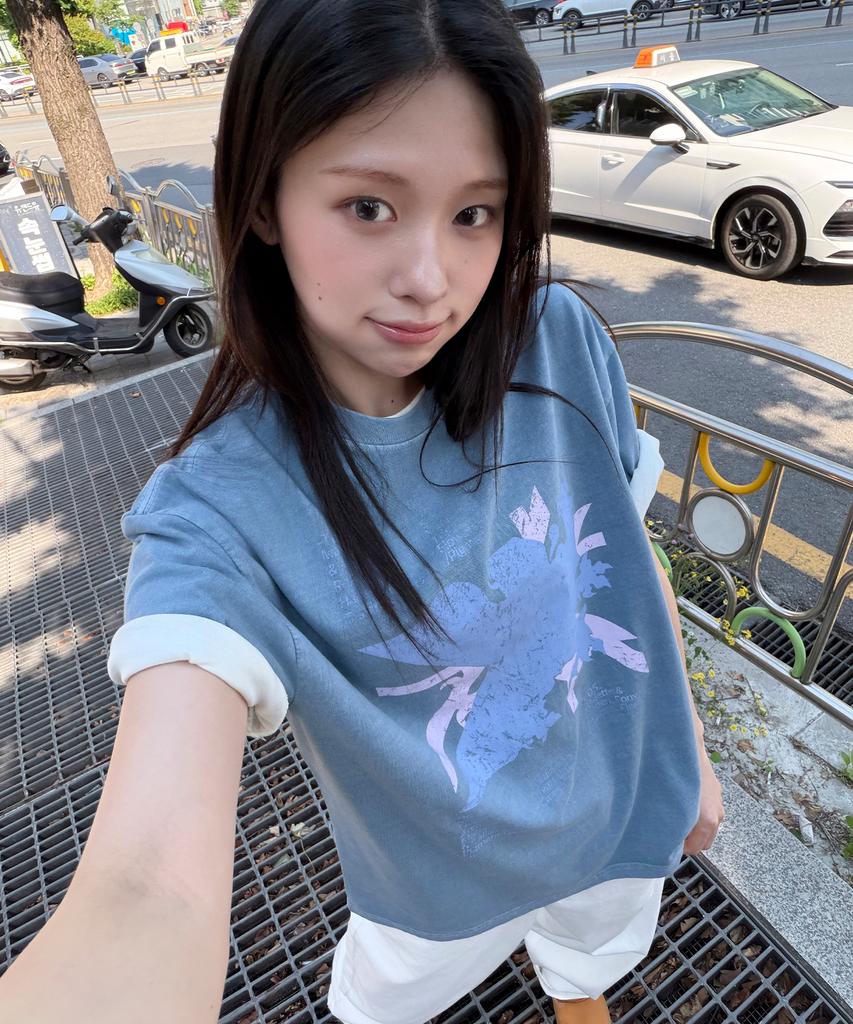 TRAVEL Release Pigment Short Sleeve T-Shirt Santorini Blue