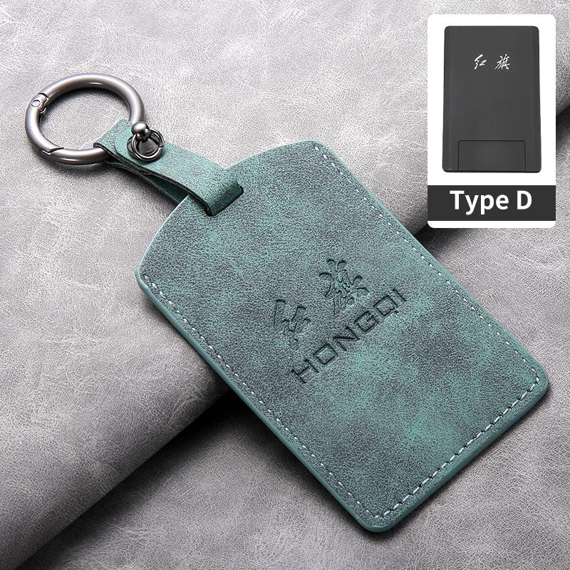 Sheepskin Leather Car NFC Card Samrt Key Case Cover Protector Shell For FAW Hongqi HS7 HS5 H7 H9 E-HS3 2019 Keychain Accessories
