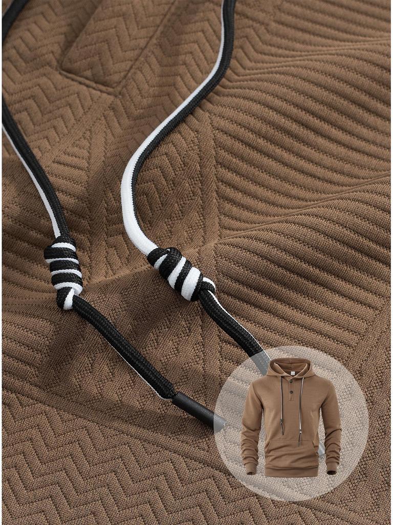 Men's Spring/Autumn Casual Solid Color Loose Pullover Hoodie