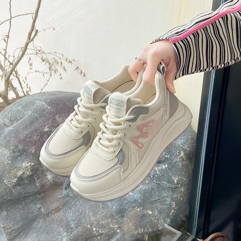 

Sneakers women s 2025 new spring and autumn versatile student platform dad shoes women s shoes show feet small soft-soled casual shoes 40 сірий колір