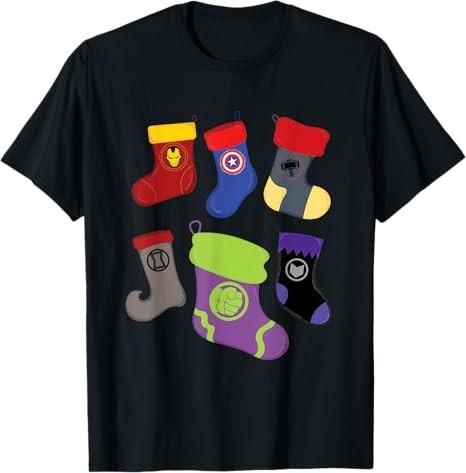 Avengers Team Festive Christmas Stockings TShirt Unisex3 S