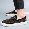 Scarpe Casual Piattaforma Rivetti Pelle Verniciata Stile Punk Rock Designer Lusso Nuove da Uomo Calzature da Passeggio Abbigliamento Hip-hop Mocassini Maschili