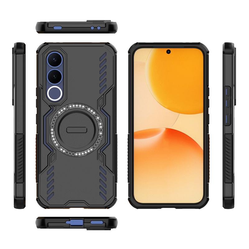 KEYSION Hollow Heat Dissipation Case for VIVO V70 FE Soft Silicone+PC Magnetic Cooling Shockproof Phone Cover for VIVO V70 FE 5G