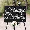 Happy Birthday Backdrop Decal Sign, White Party Decor Arch, Sticker