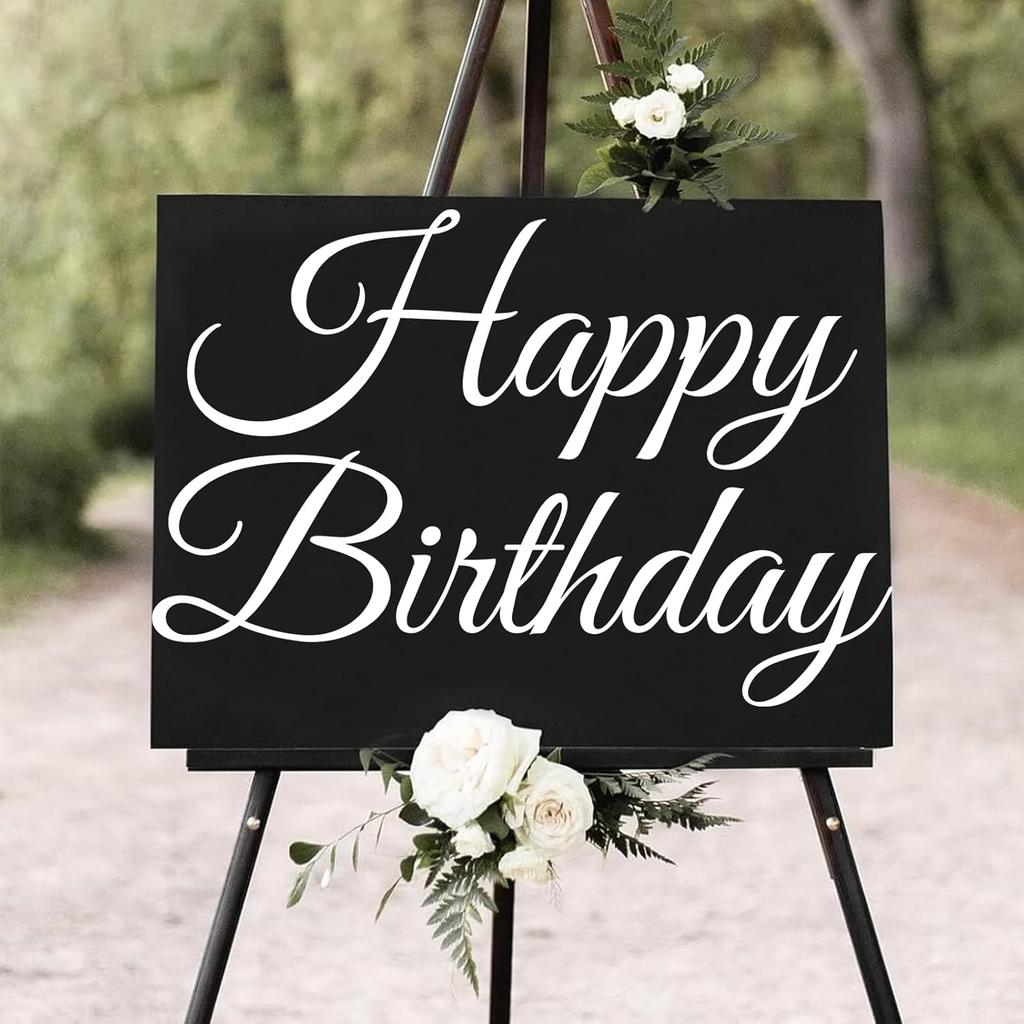 Happy Birthday Backdrop Decal Sign, White Party Decor Arch, Sticker