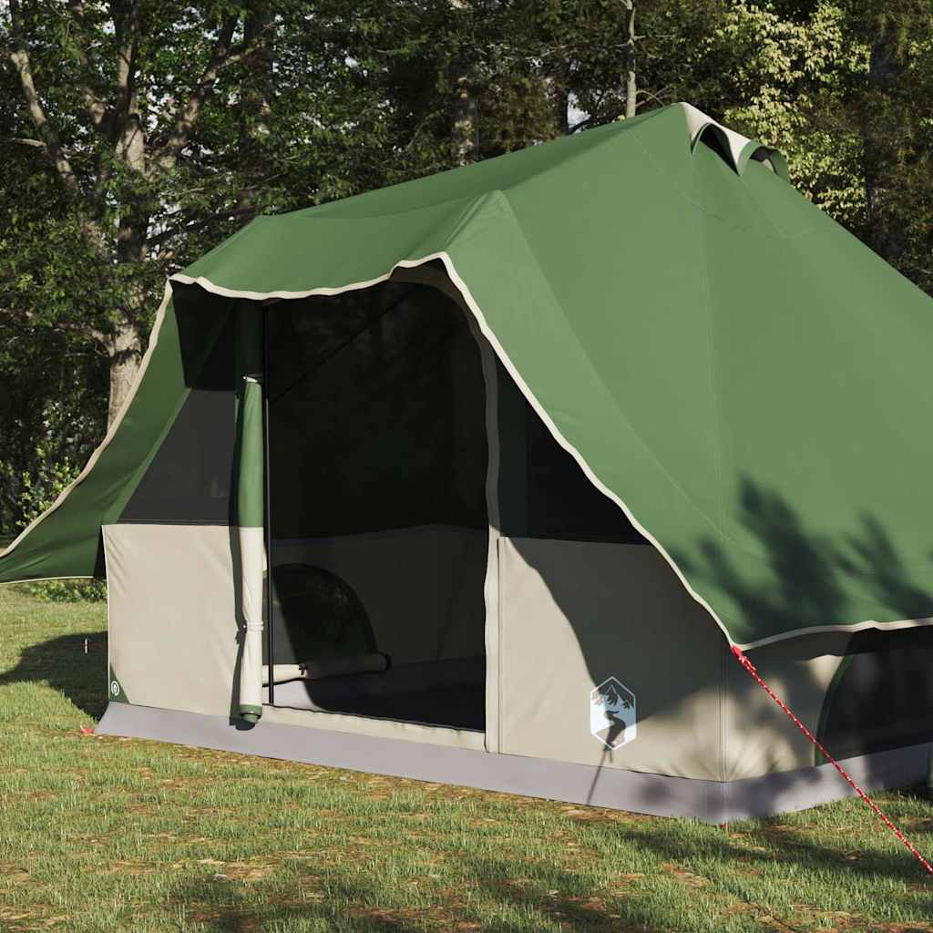 Tipi Tent with Roof and Storage Green 358 x 296 x 258 cm Taffeta