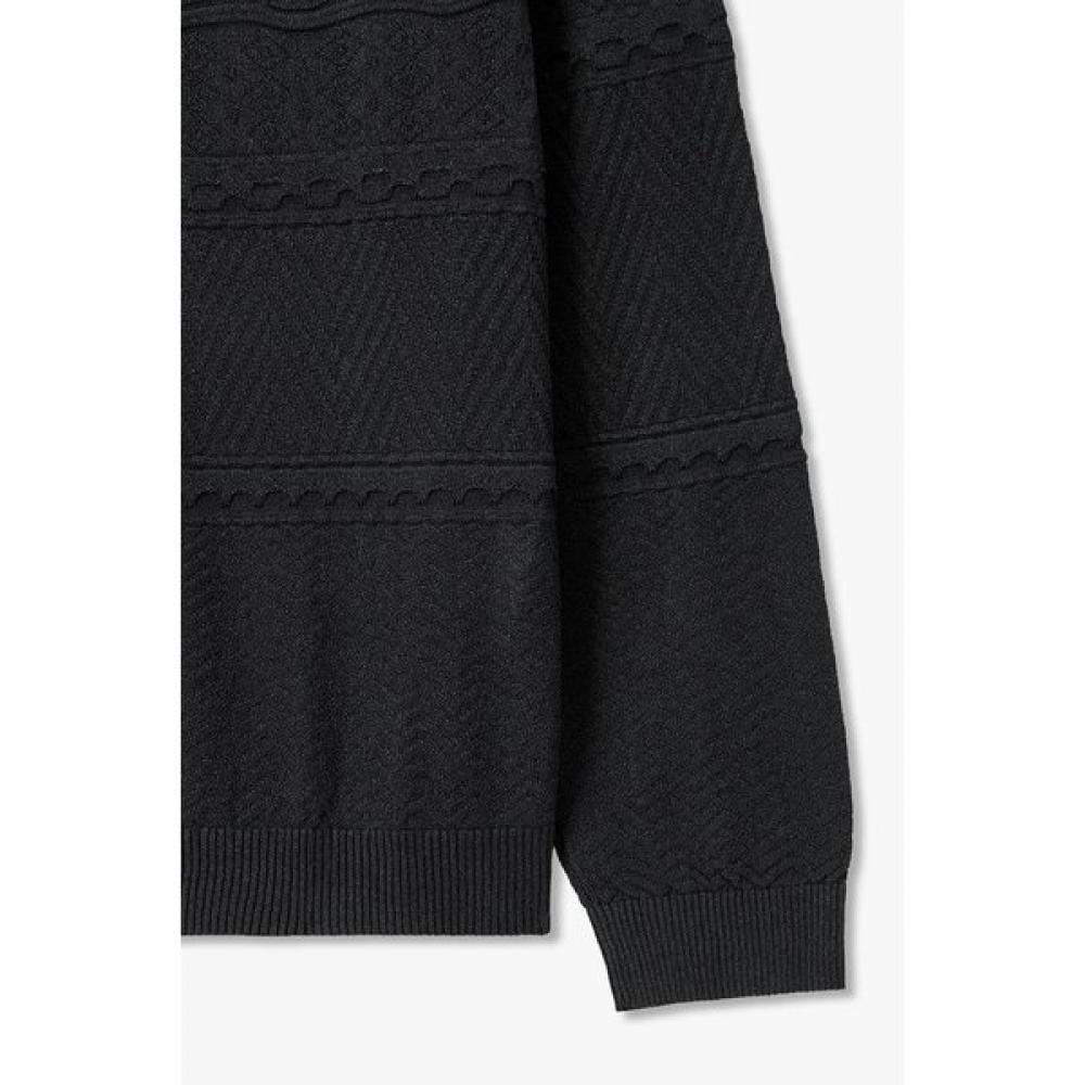 Emporio Armani Men S Henry Neck Mix Stitch Knit Pullover A516128031