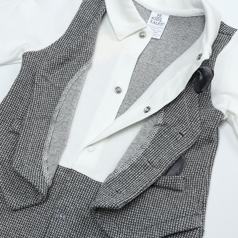 Baby Boy Odzież Miękkie Bawełniane Pajacyki Malucha Little Gentleman Noworodka Kombinezon Odzież