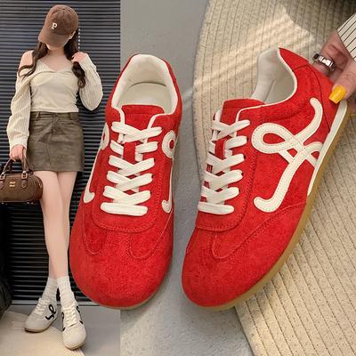 Rode Duitse trainingsschoenen damesschoenen populair 2025 lente en zomer nieuwe super hot sportschoenen veelzijdige Forrest Gump schoenen casual boardschoenen