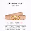 Womens Genuine Leather Belt With Zinc Alloy Buckle Slim 2.4cm Waistband Business Casual Outfits Adjustable 100/110cm