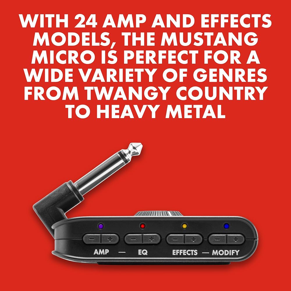 Fender Guitar and Bass Headphone Amp MUSTANG™ MICRO BLACK