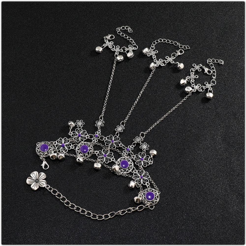 Bohemian Bell Bracelet Flower Hand Chain Fashion Vintage Bracelet  Festival