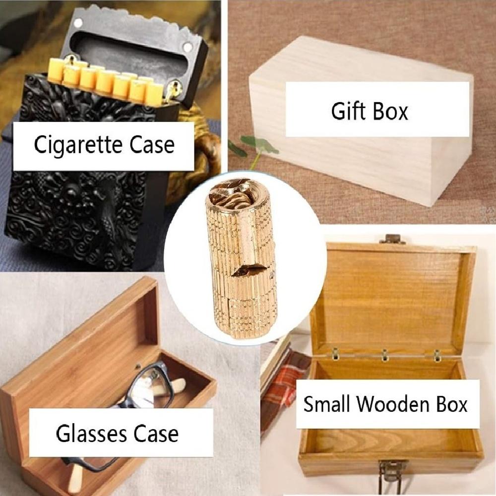 8Pcs 8 Mm Hidden Brass Barrel Hinges, 180 Degree Opening Angle Concealed Furniture Hinges For DIY Jewelry Box Hand Craft