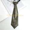 49MD Harajuku Tie Women Men Student Uniform Faux Leather Color Pre Tied Necktie